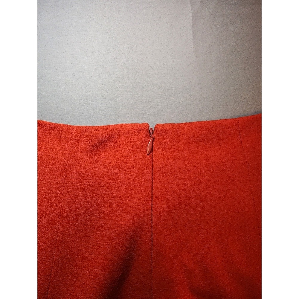 Vintage 90s Red Tulip Skirt Womens Small High Waist Draped Front Career Office - Picture 5 of 6
